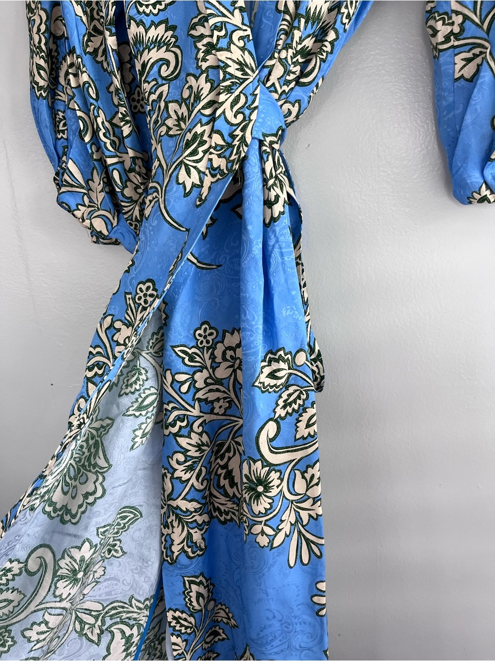 Cara Cara Blue Floral Wrap Midi Dress - Picture 6 of 8